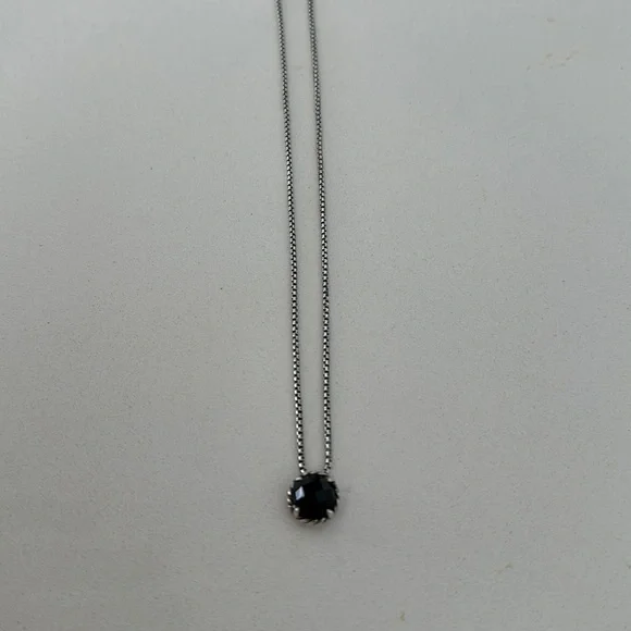 authentic david yurman petite chatelaine necklace with black onyx